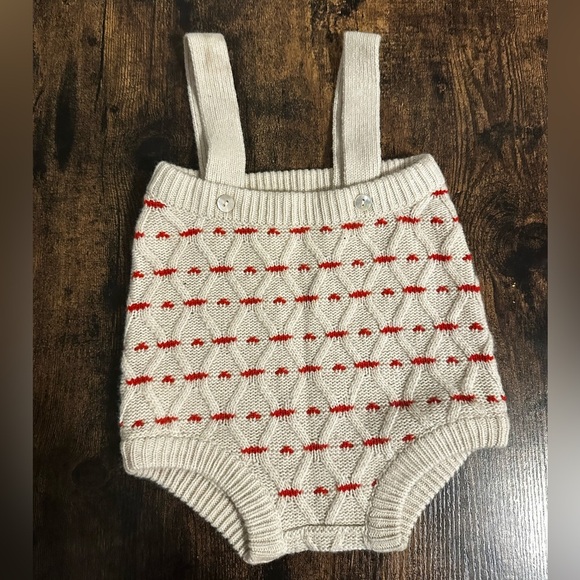 Bene Bene Red Tyrol Smocking Romper 12 Months NWT - Picture 3 of 6